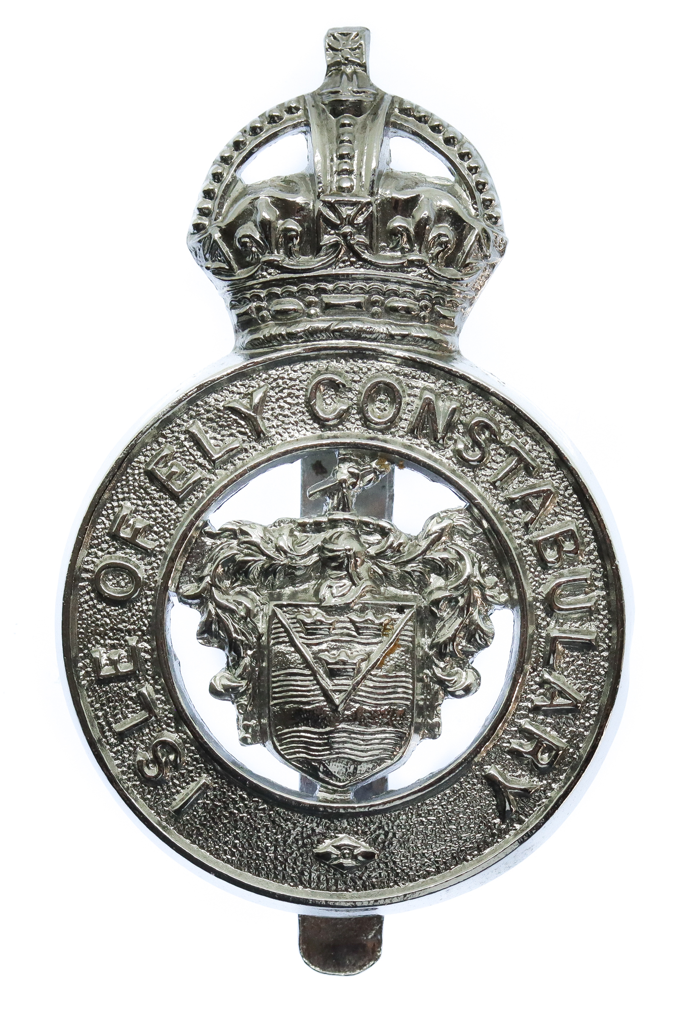 Isle of Ely Constabulary Cap Badge - King's Crown