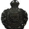 Folkestone Borough Police Black Wreath Helmet Plate - King's Crown