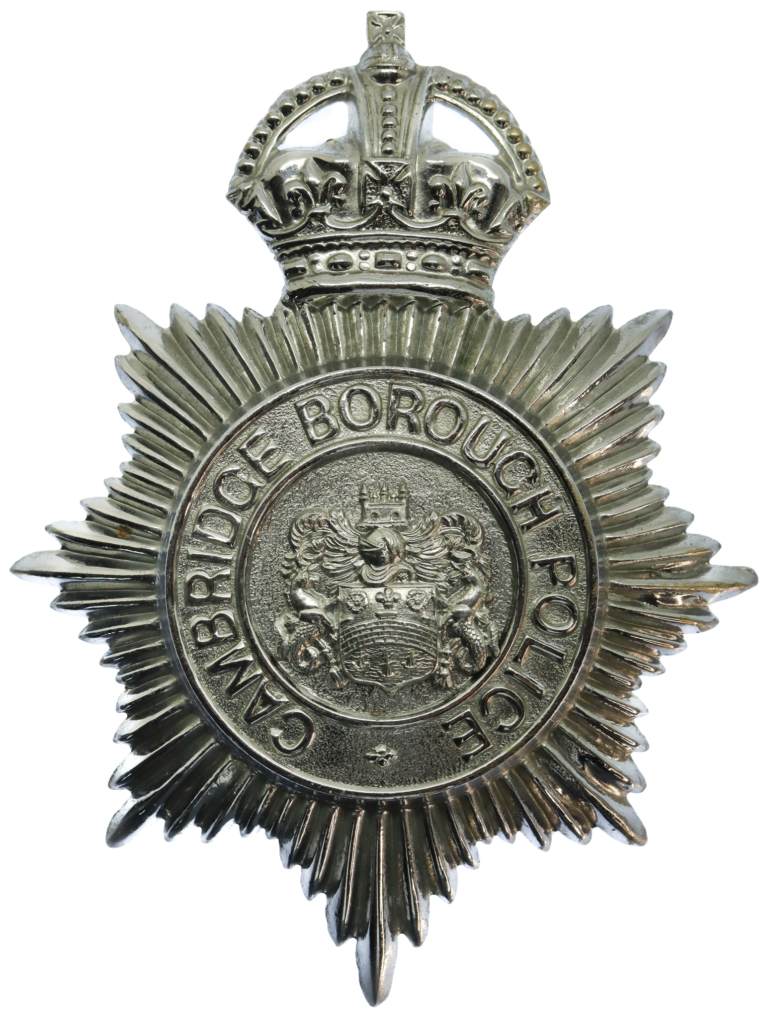 Cambridge Borough Police Helmet Plate - King's Crown