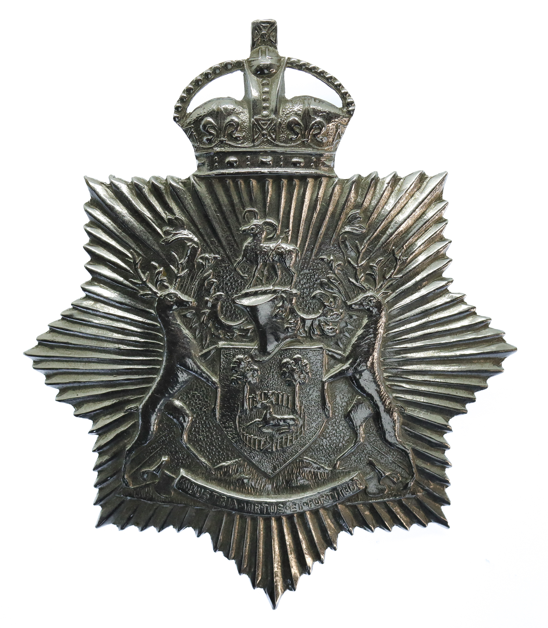 Derby Borough Police Star Helmet Plate - King's Crown