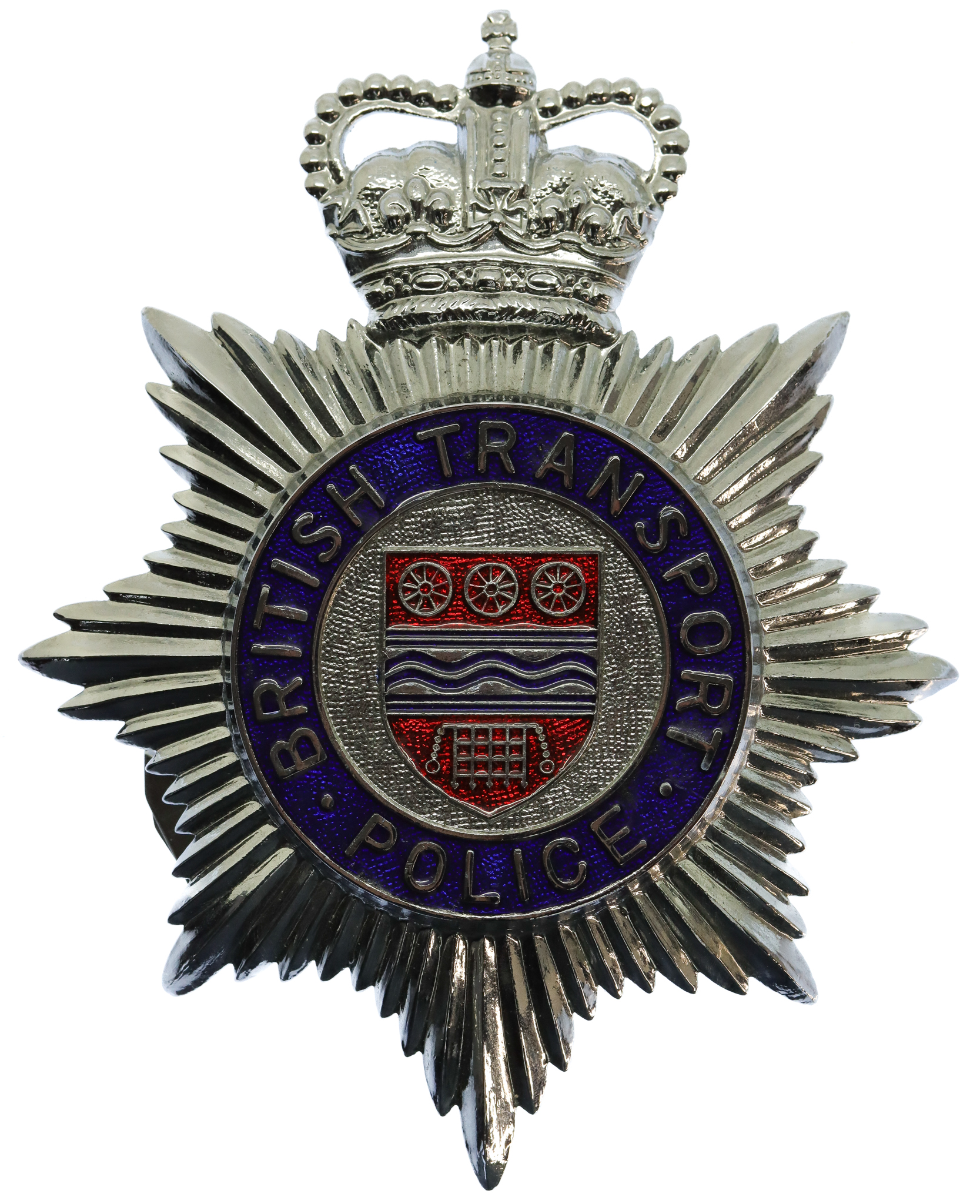 British Transport Police (B.T.P.) Enamelled Hemet Plate - Queen's Crown