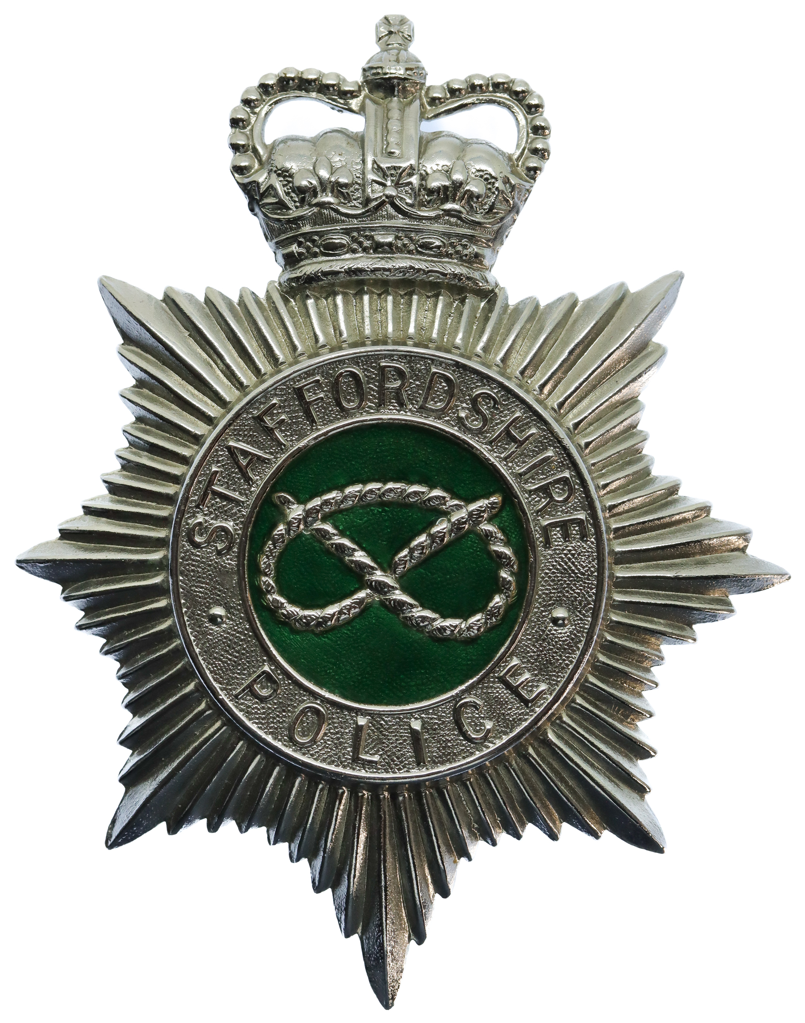 Staffordshire Police Enamelled Helmet Plate - Queen's Crown