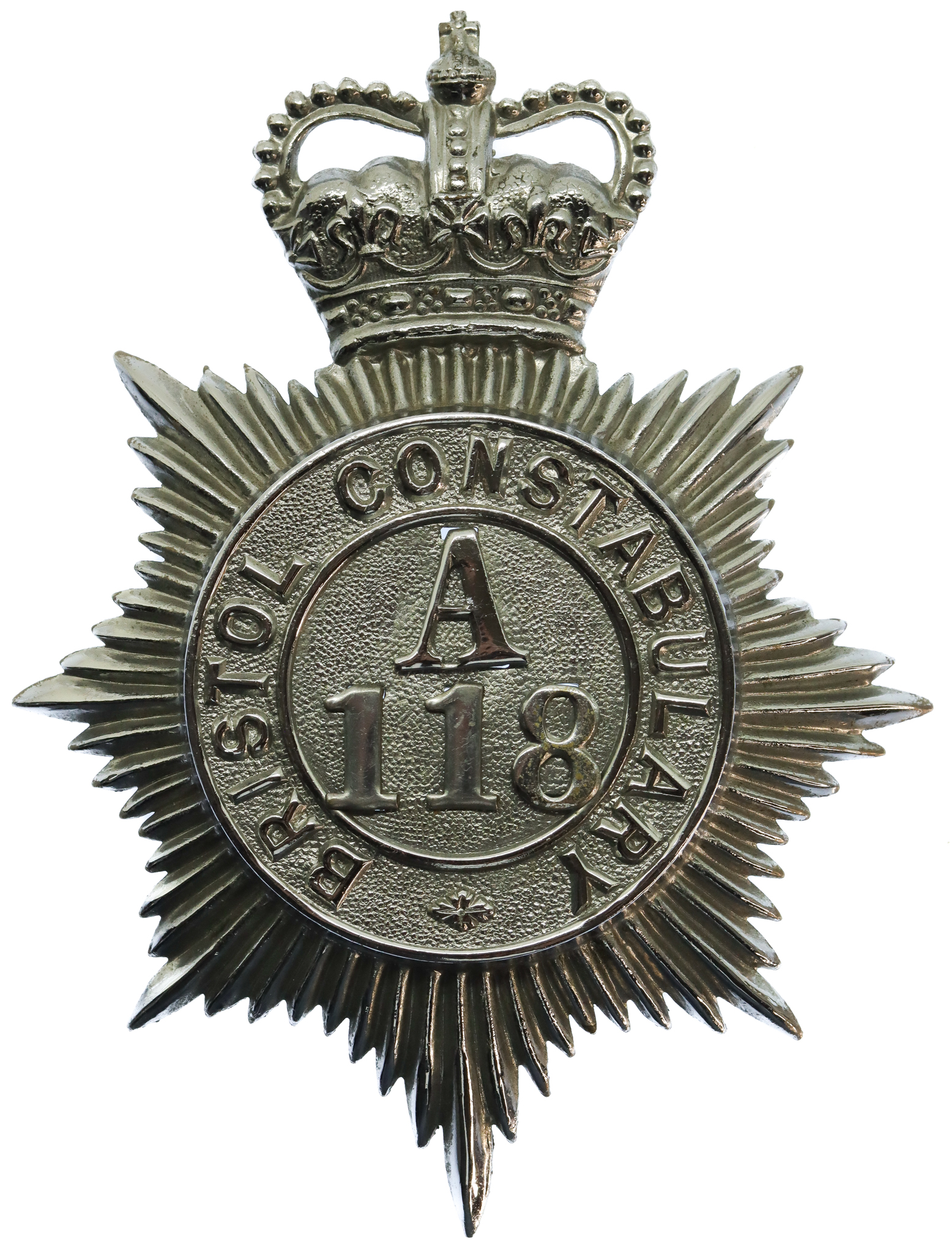 Bristol Constabulary Helmet Plate (A118) - Queen's Crown