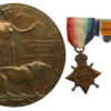 WW1 1914-15 Star, Victory Medal and Memorial Plaque - Sjt. B.A. Nunn, 14th Bn. Welsh Regiment - K.I.A. 26/7/17