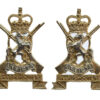 Pair of Kent & County of London Yeomanry (Sharpshooters) Anodised (Staybrite) Collar Badges