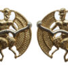 Pair of Inns of Court & City Yeomanry Anodised (Staybrite) Collar Badges