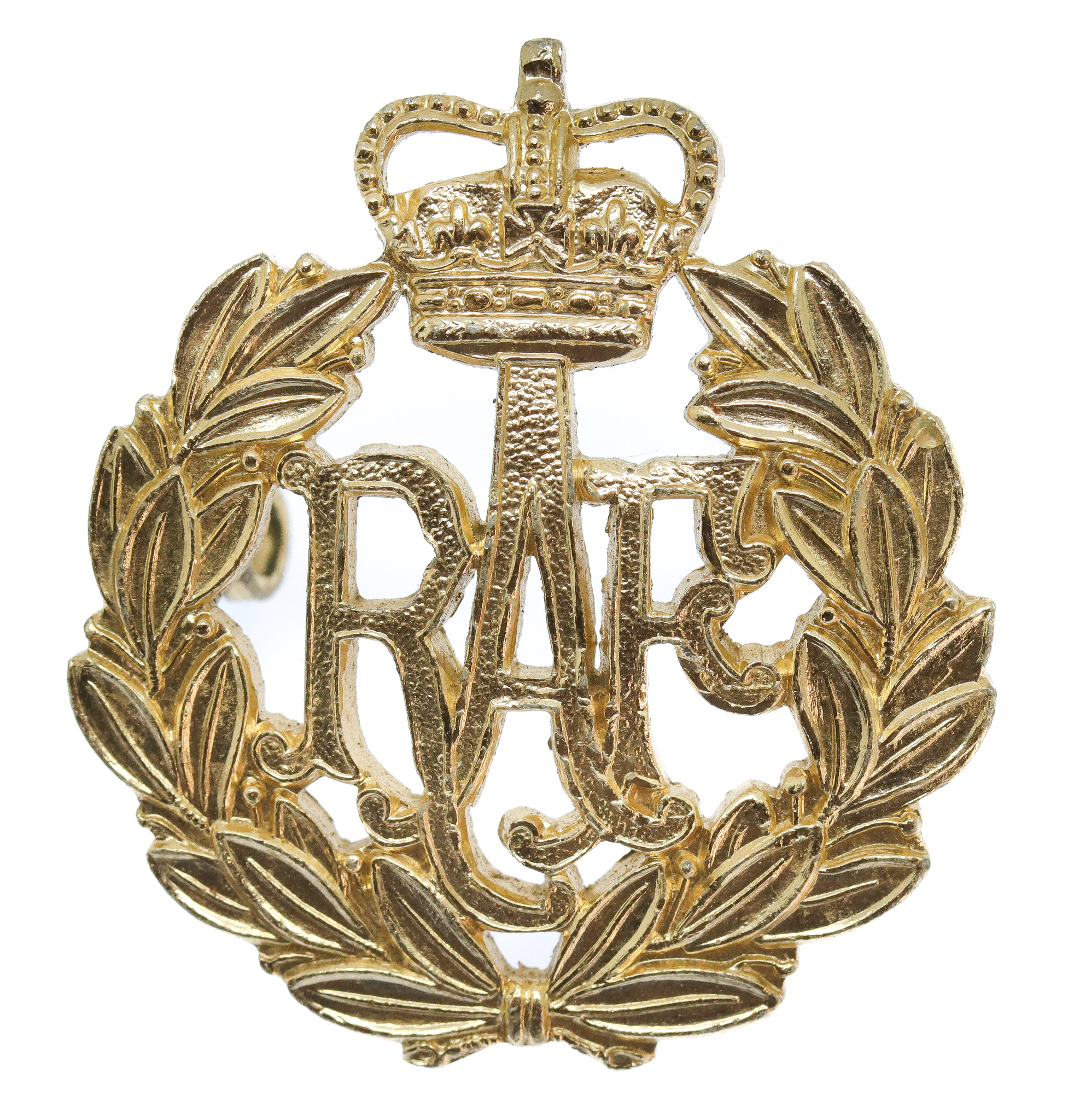 Royal Air Force (R.A.F.) Anodised (Staybrite) Cap Badge - Queen's Crown