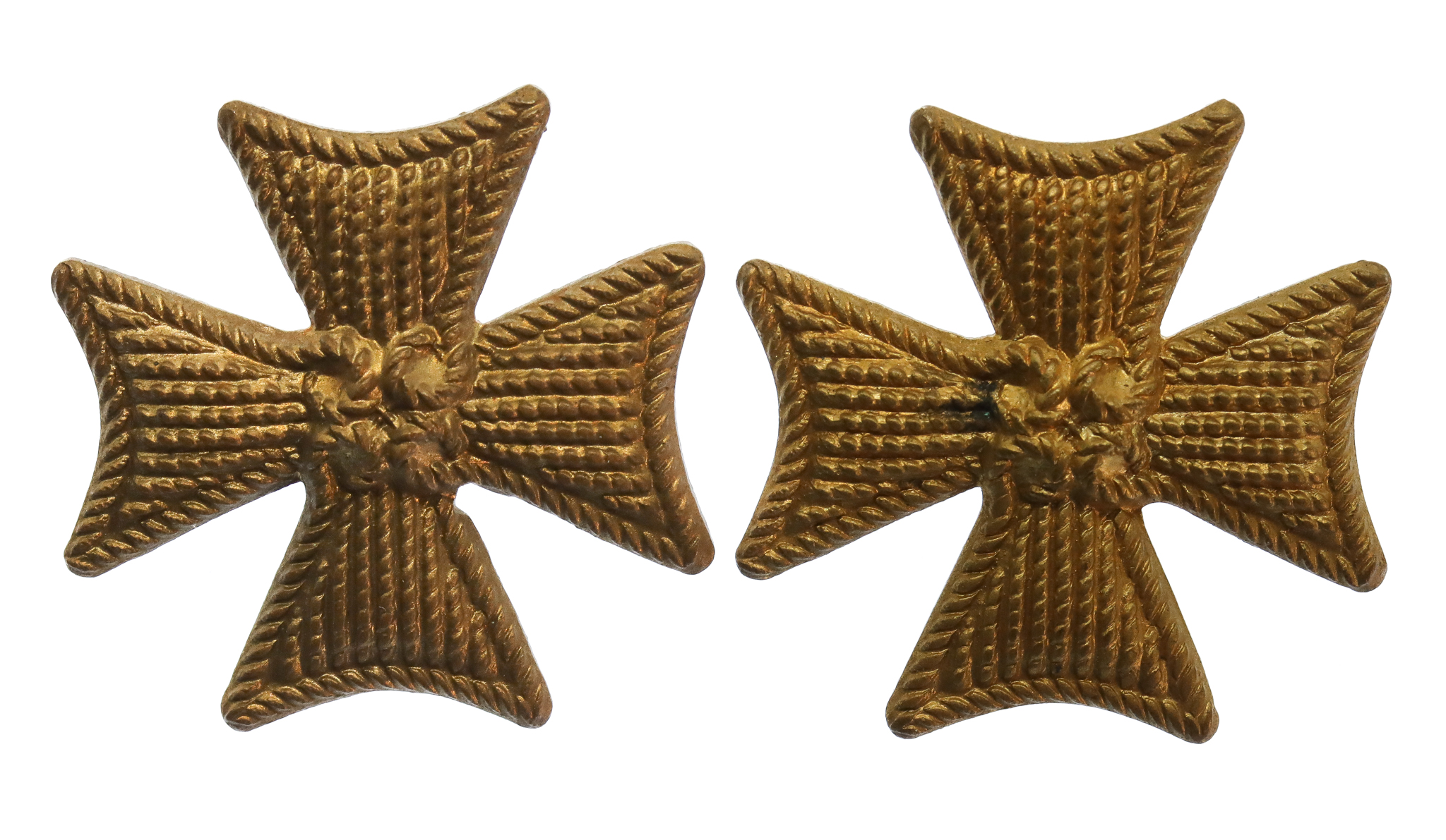 Pair of Royal Malta Artillery/Militia Regiment Collar Badges
