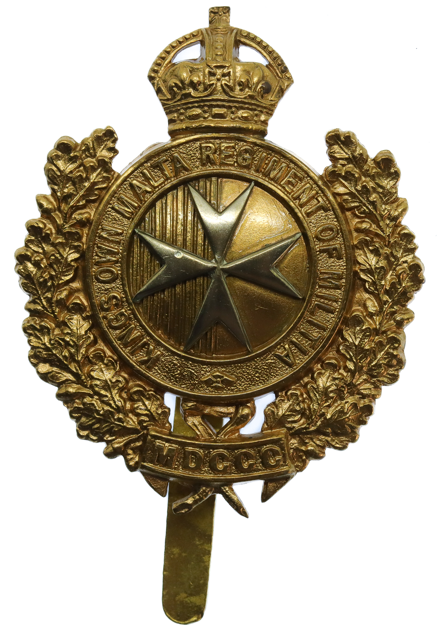 King's Own Malta Regiment of Militia Pagri Badge - King's Crown