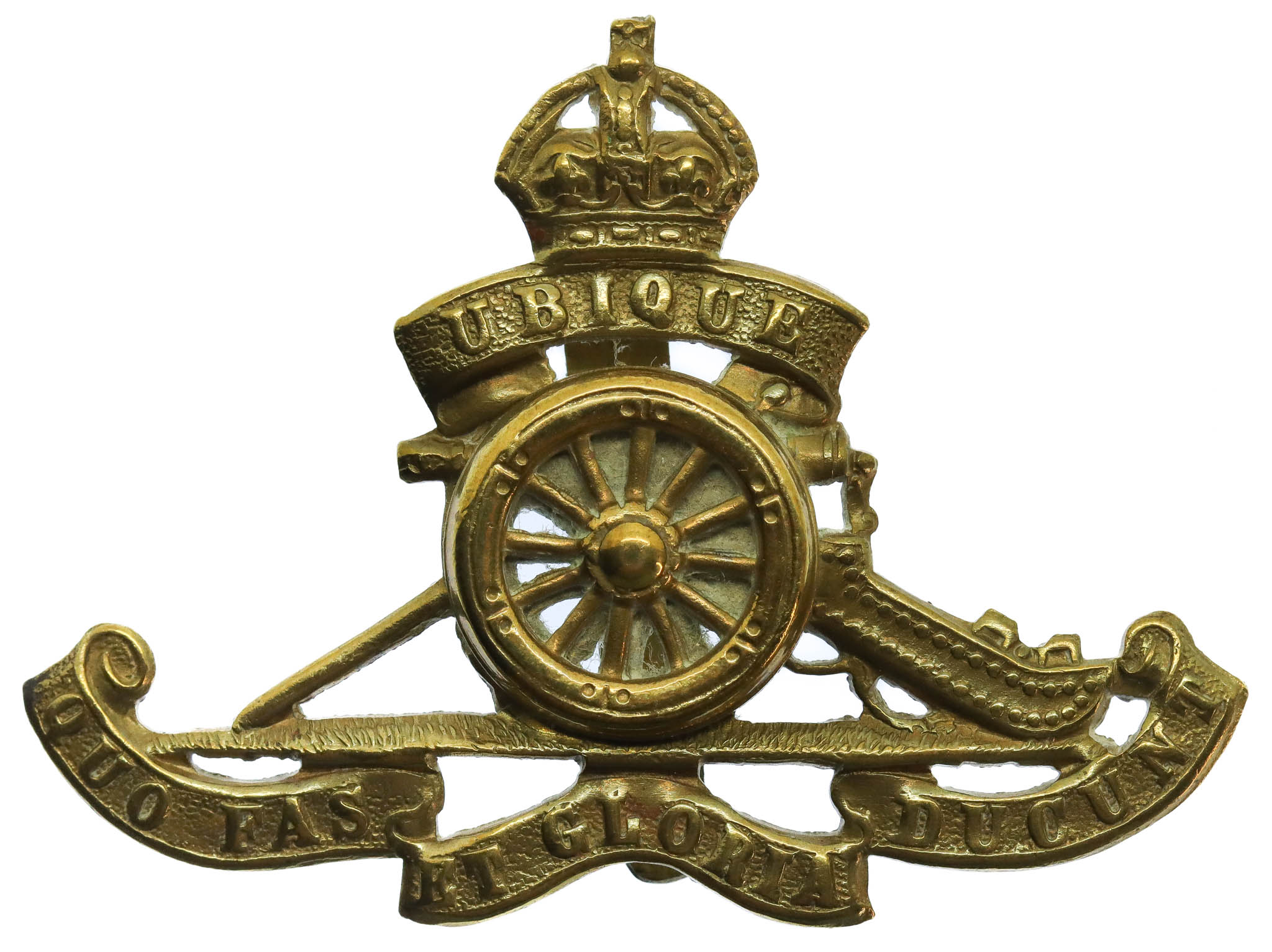 Royal Artillery (Revolving Wheel) Cap Badge - King's Crown
