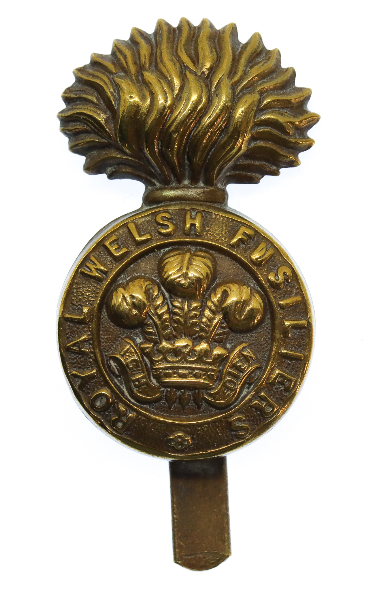 Royal Welsh Fusiliers WW1 All Brass Economy Cap Badge