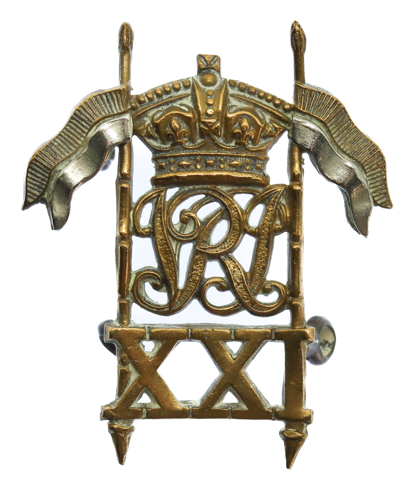 Rare Victorian 21st (Empress of India's) Lancers 'Upright Lances' Cap Badge (c.1899-1900)