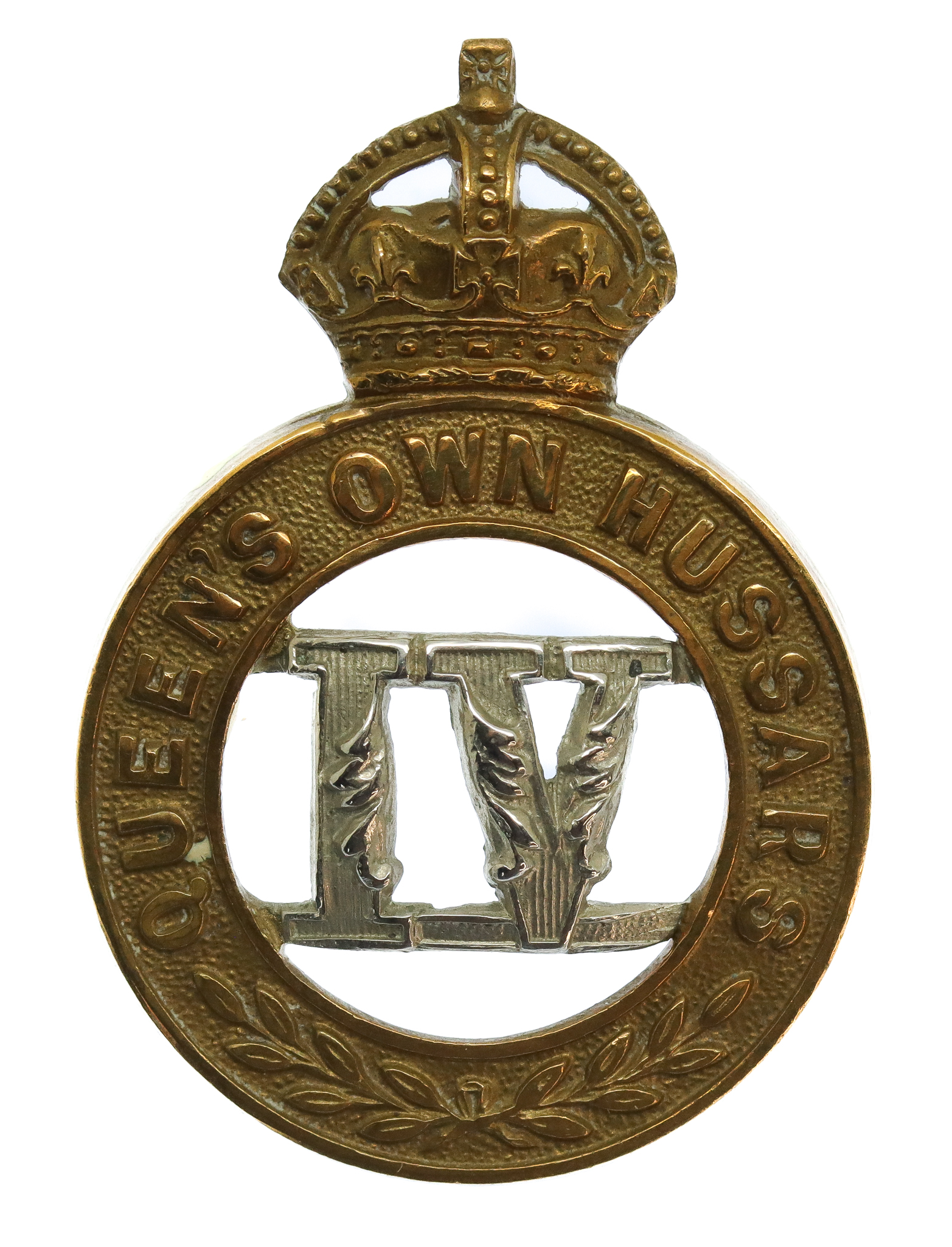 Rare Edwardian 4th Queen's Own Hussars Cap Badge (c.1902-1906)