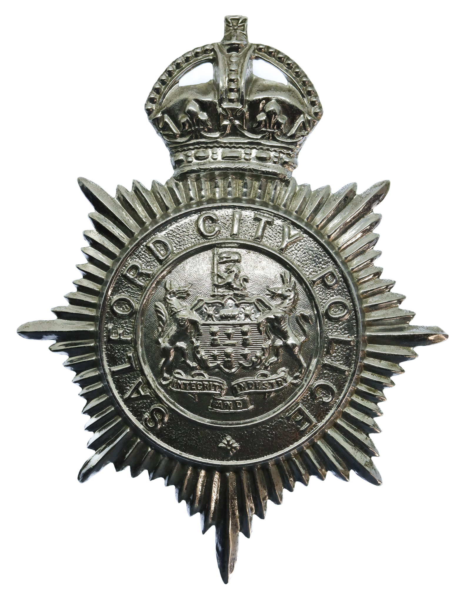 Salford City Police Helmet Plate - King's Crown