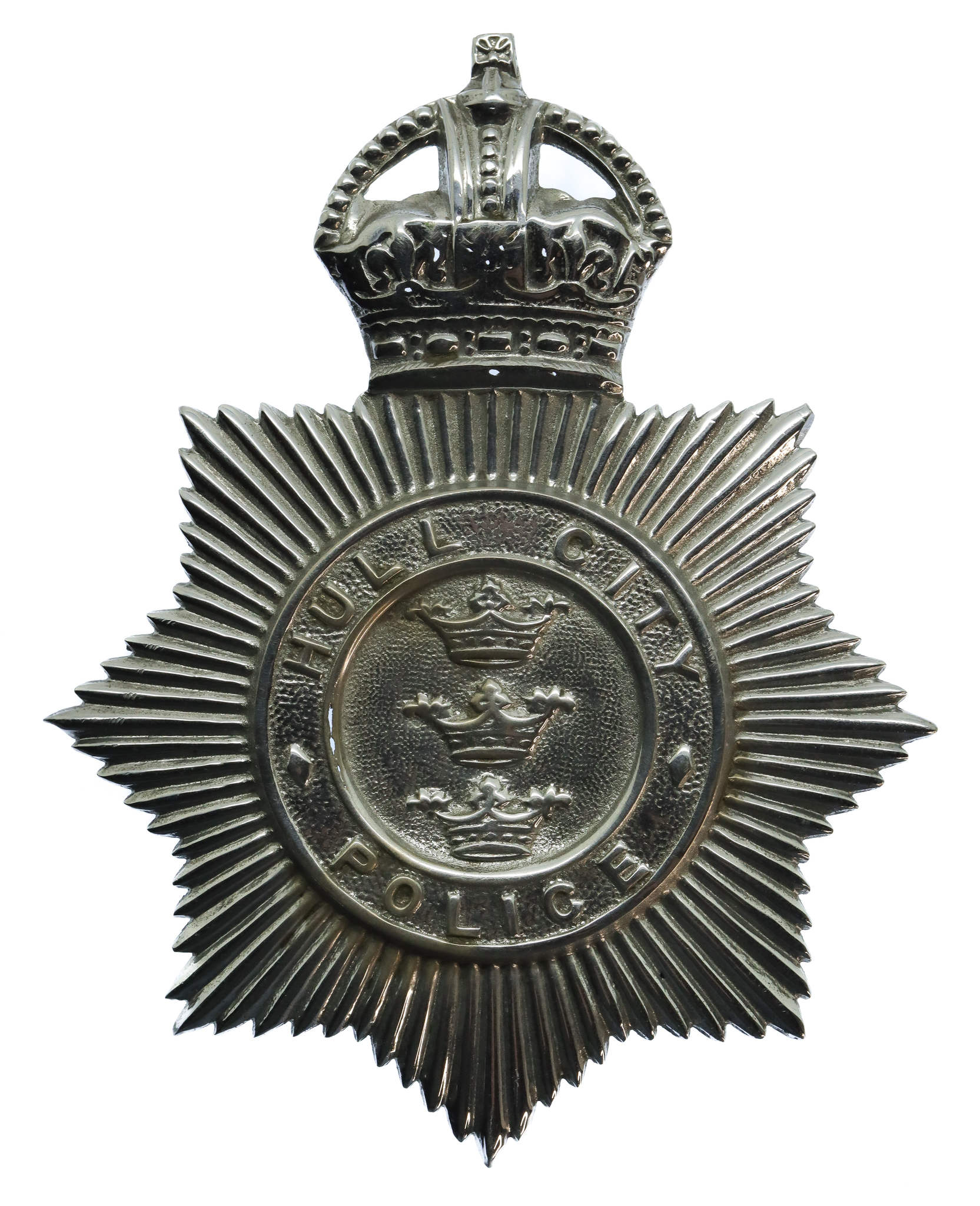 Hull City Police Helmet Plate - King's Crown