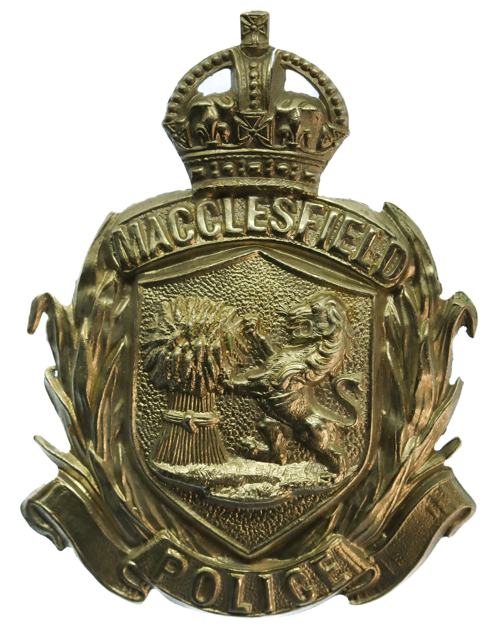 Macclesfield Borough Police Helmet Plate - King's Crown