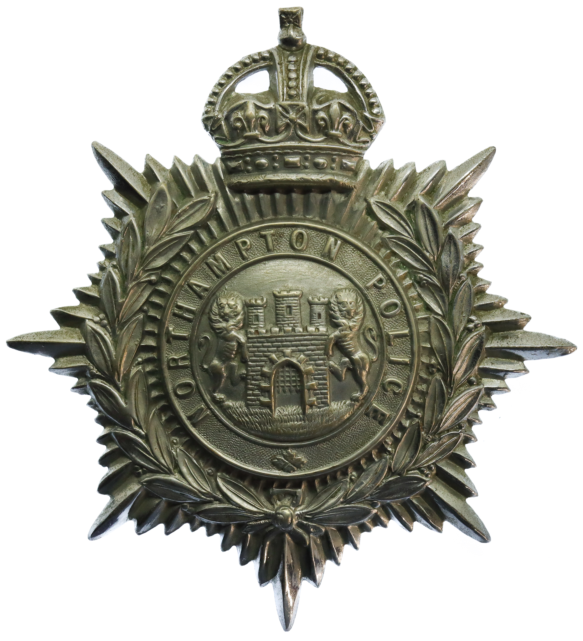 Northampton Borough Police Helmet Plate - King's Crown