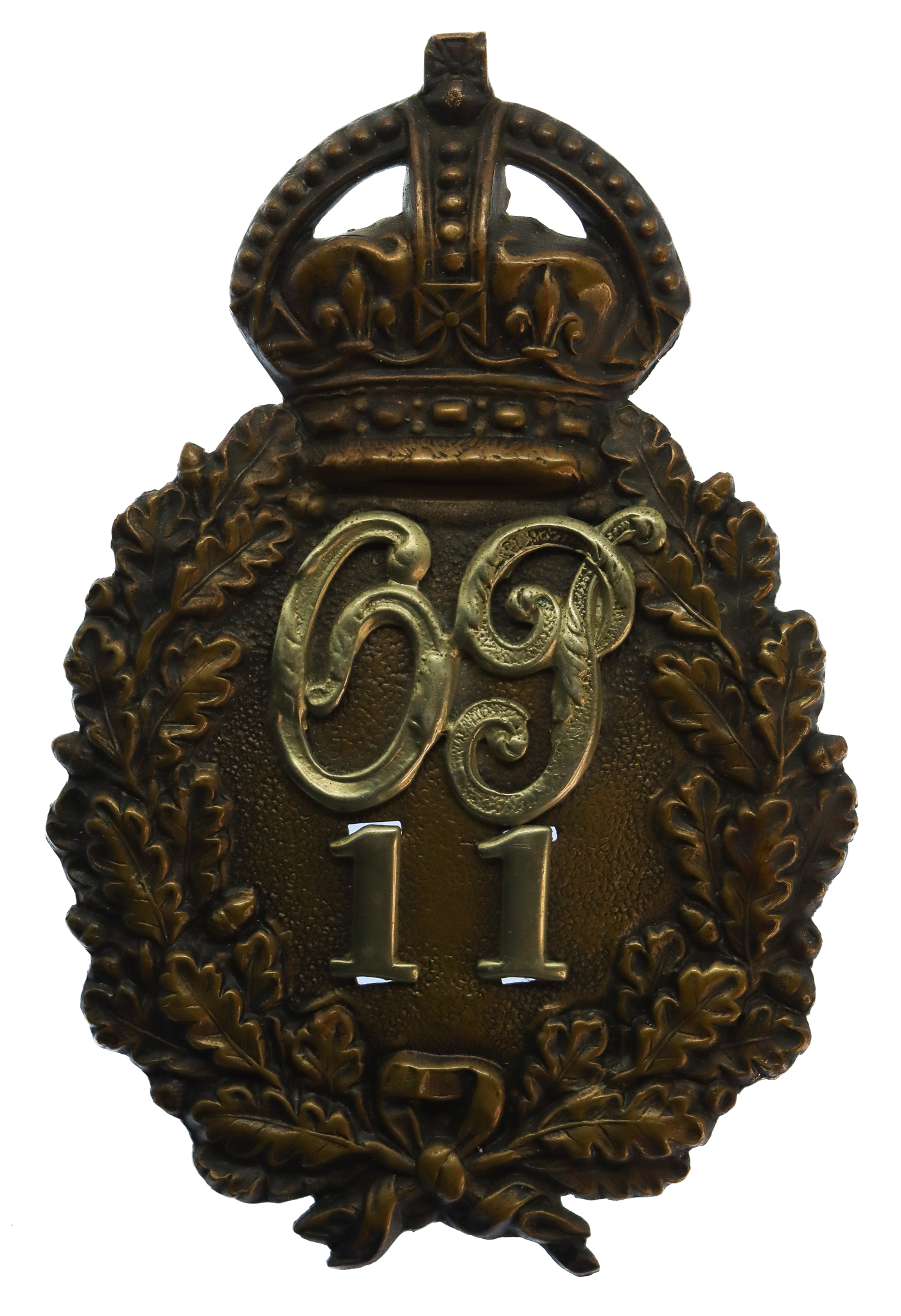 Oxford City Police Wreath Helmet Plate - King's Crown