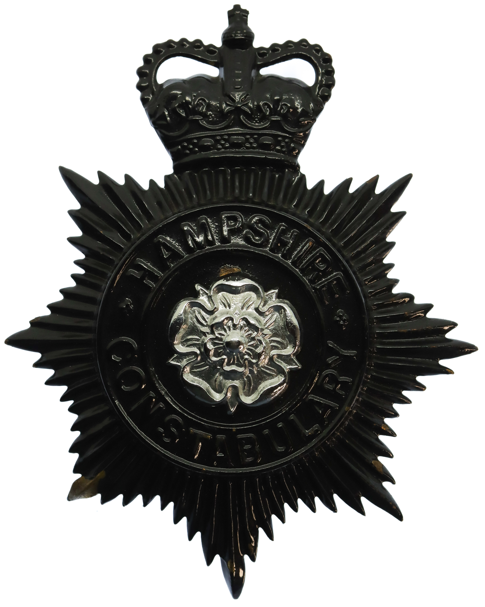 Hampshire Constabulary Night Helmet Plate - Queen's Crown
