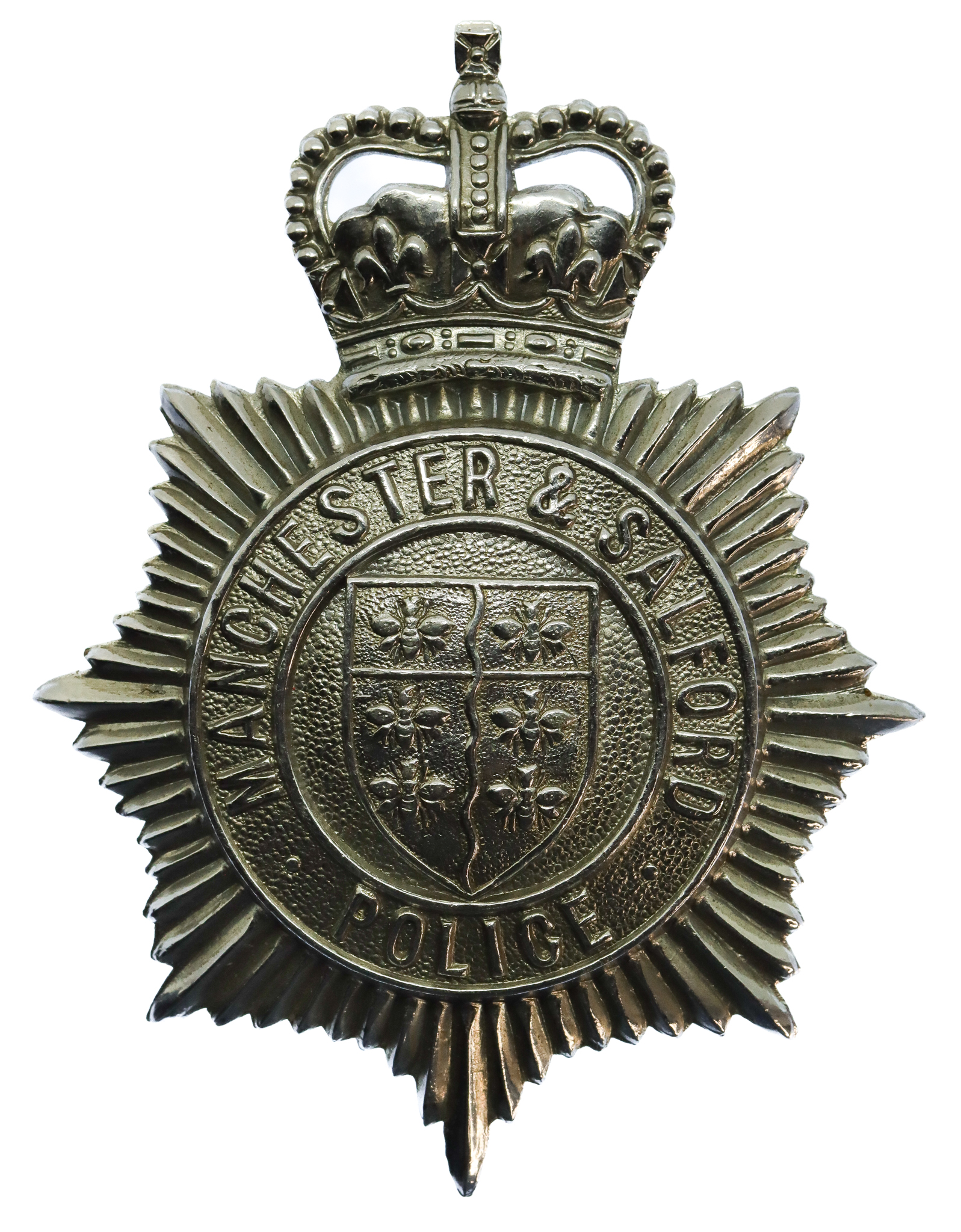Manchester & Salford Police Helmet Plate - Queen's Crown