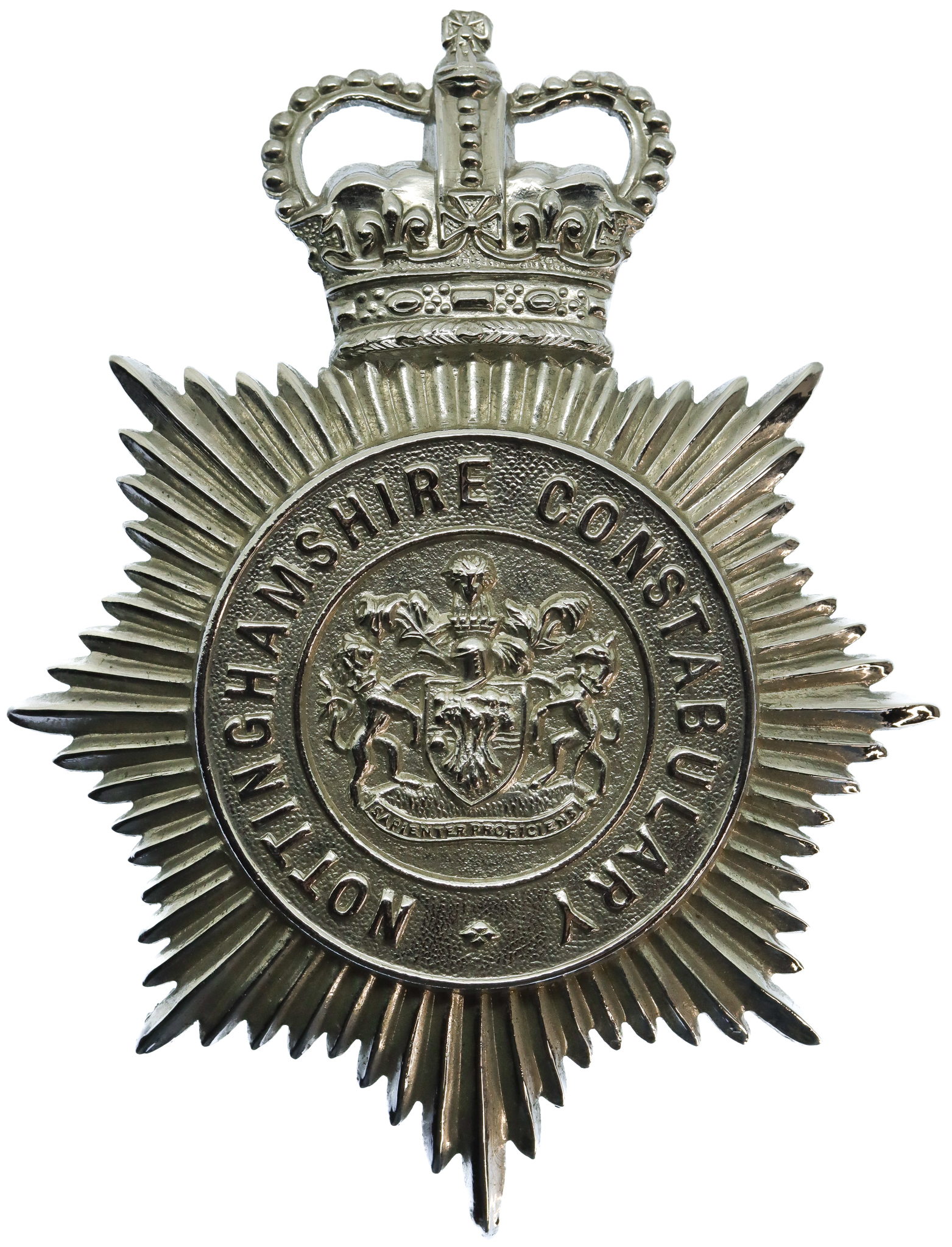 Nottinghamshire Constabulary Helmet Plate - Queen's Crown