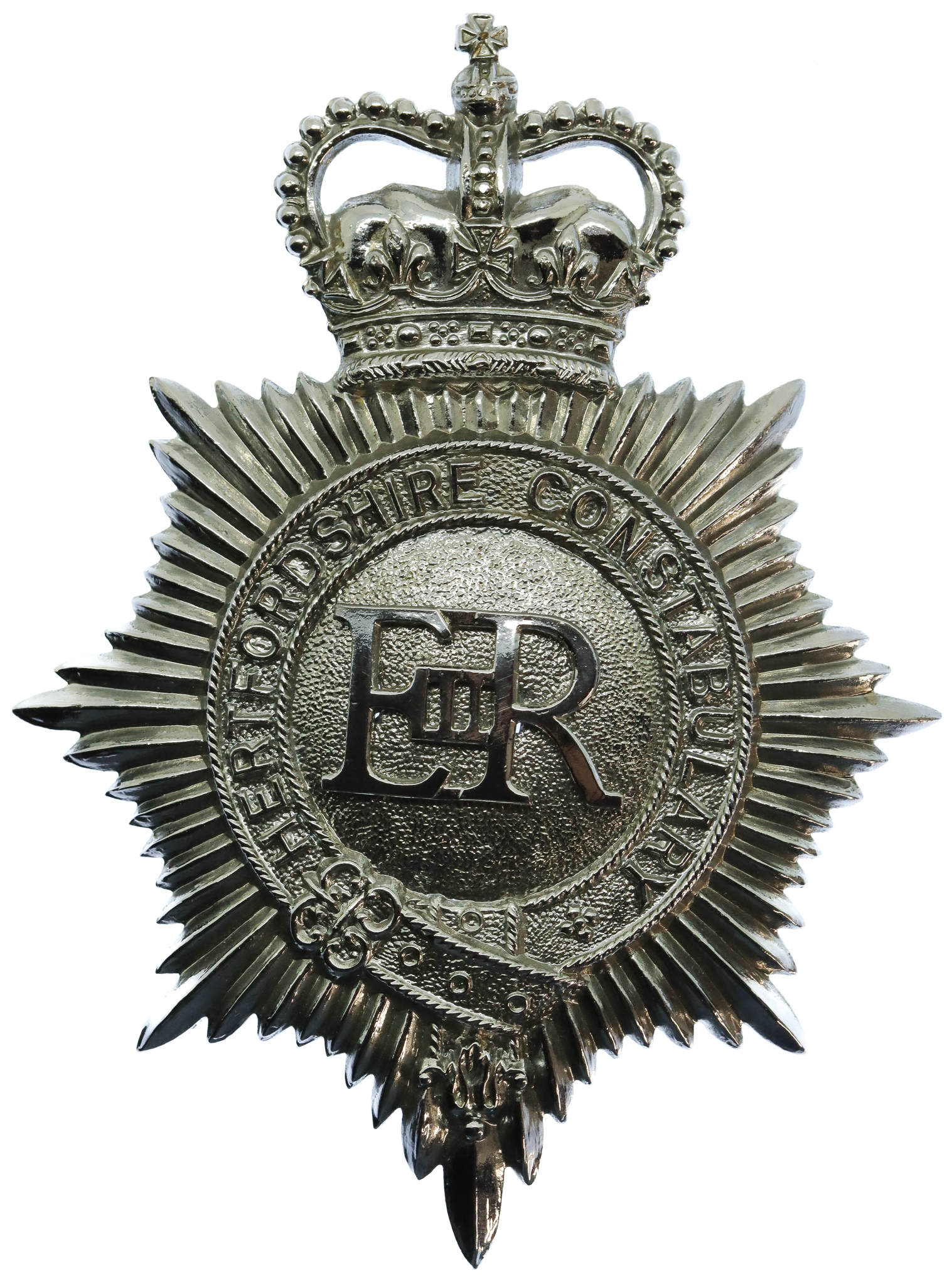 Hertfordshire Constabulary Helmet Plate - Queen's Crown