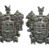 Pair of Blackpool Police Chrome Coat of  Arms Collar Badges