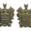 Pair of Blackpool Police White Metal Coat of  Arms Collar Badges