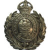 Blackpool Police White Metal Wreath Cap Badge - King's Crown