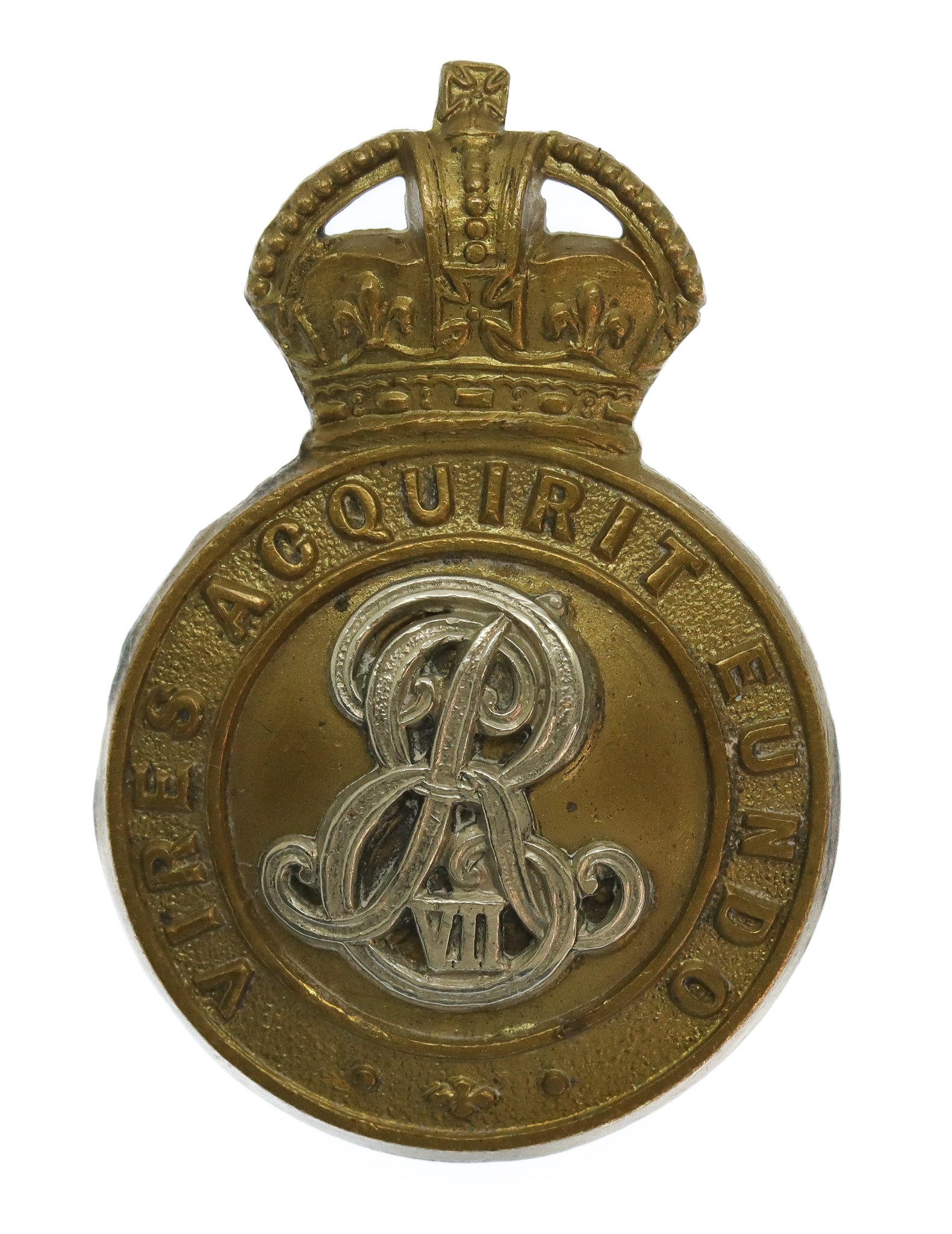 Edward VII Royal Military College Sandhurst Bi-Metal Officer Cadet Cap Badge