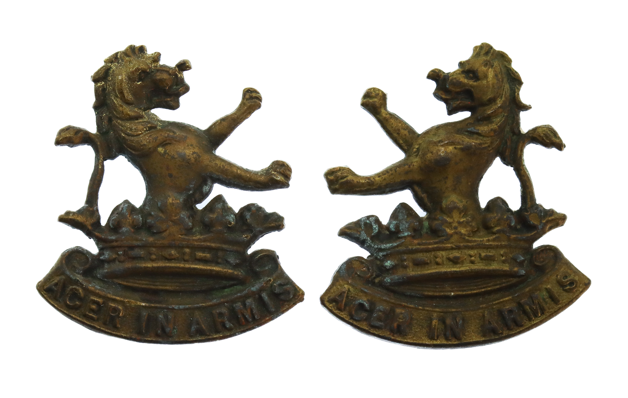 Pair of New Zealand 7th Wellington West Cost Rifles Regiment Collar Badges