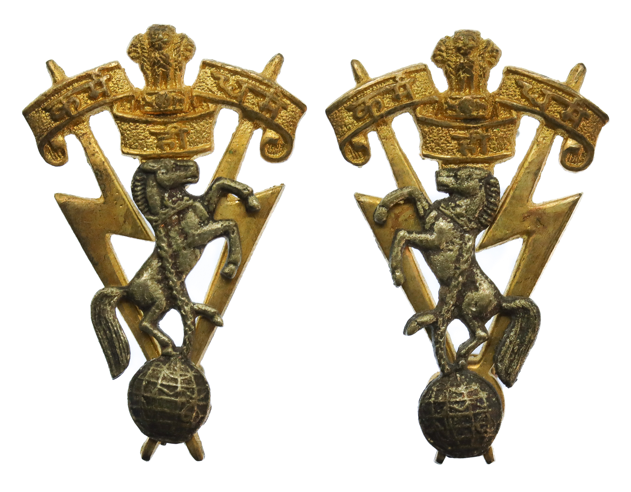 Pair of Indian Army Electrical & Mechanical Engineers Collar Badges (Post 1947)