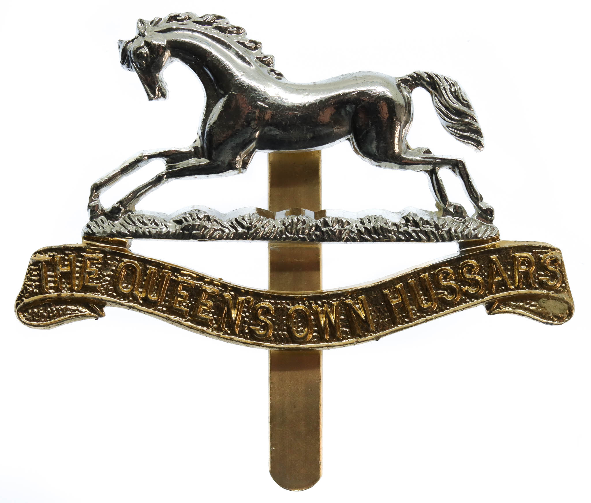 The Queen's Own Hussars Anodised (Staybrite) Cap Badge