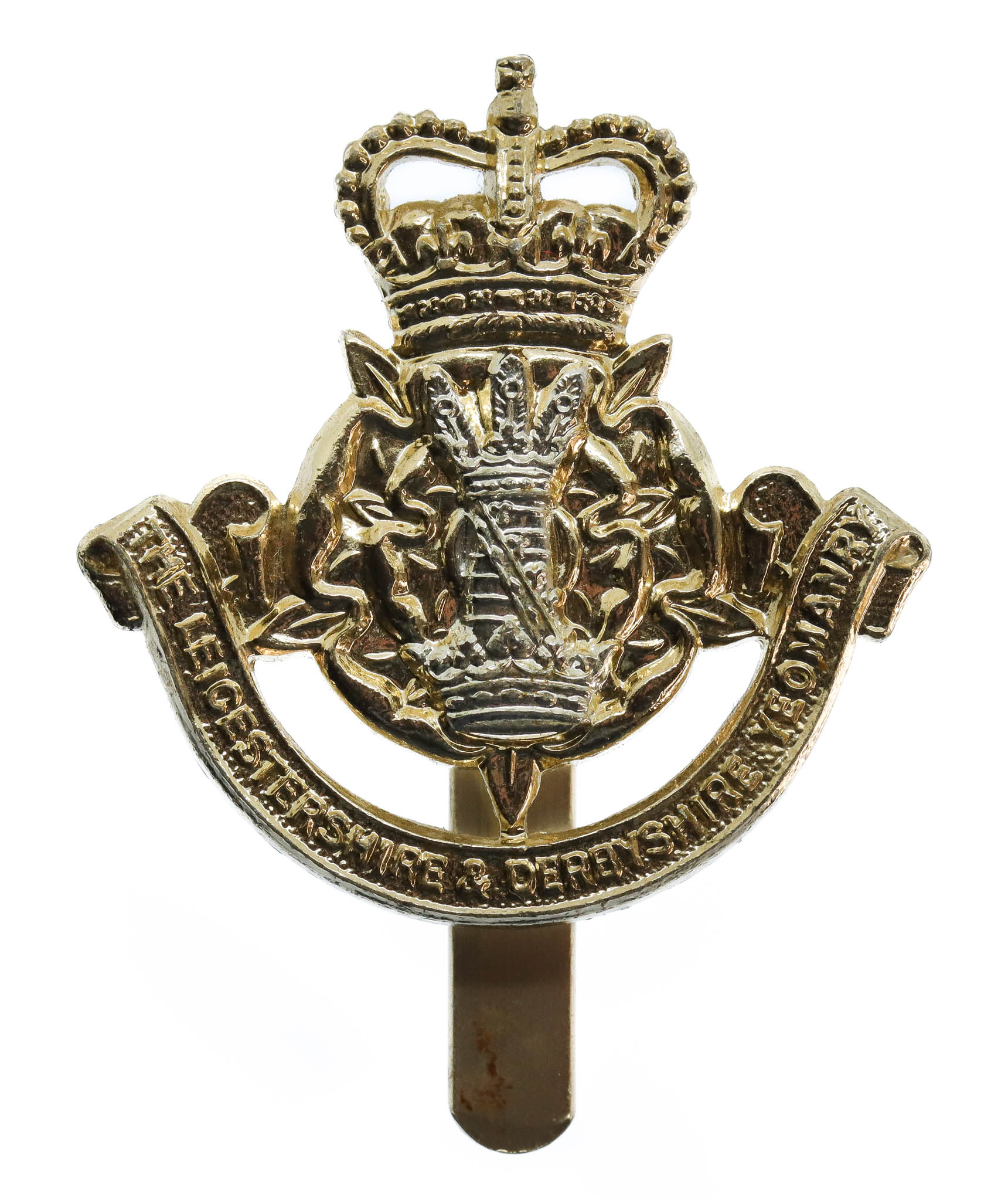 Leicestershire & Derbyshire Yeomanry Anodised (Staybrite) Cap Badge