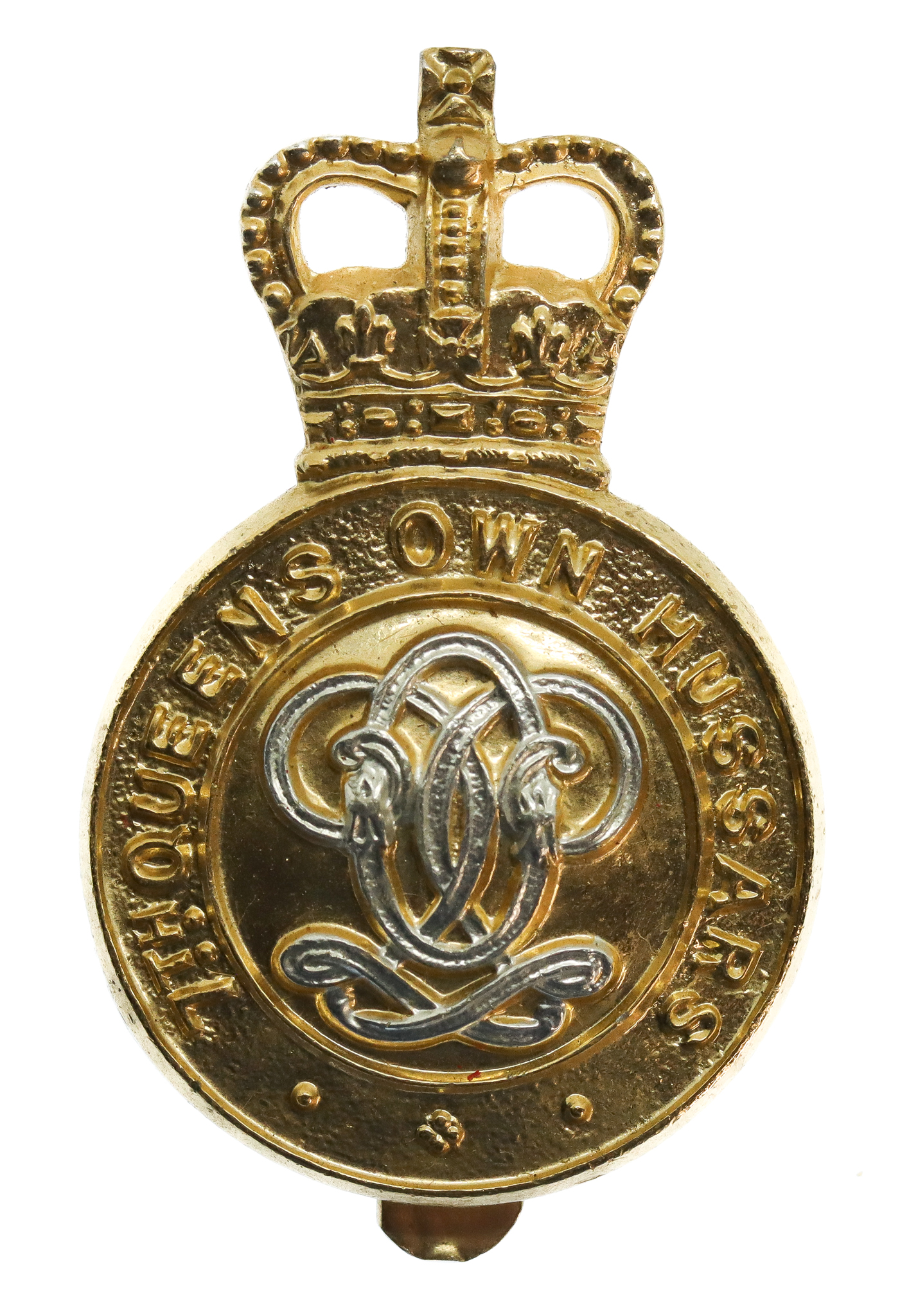 7th Queen's Own Hussars Anodised (Staybrite) Cap Badge 