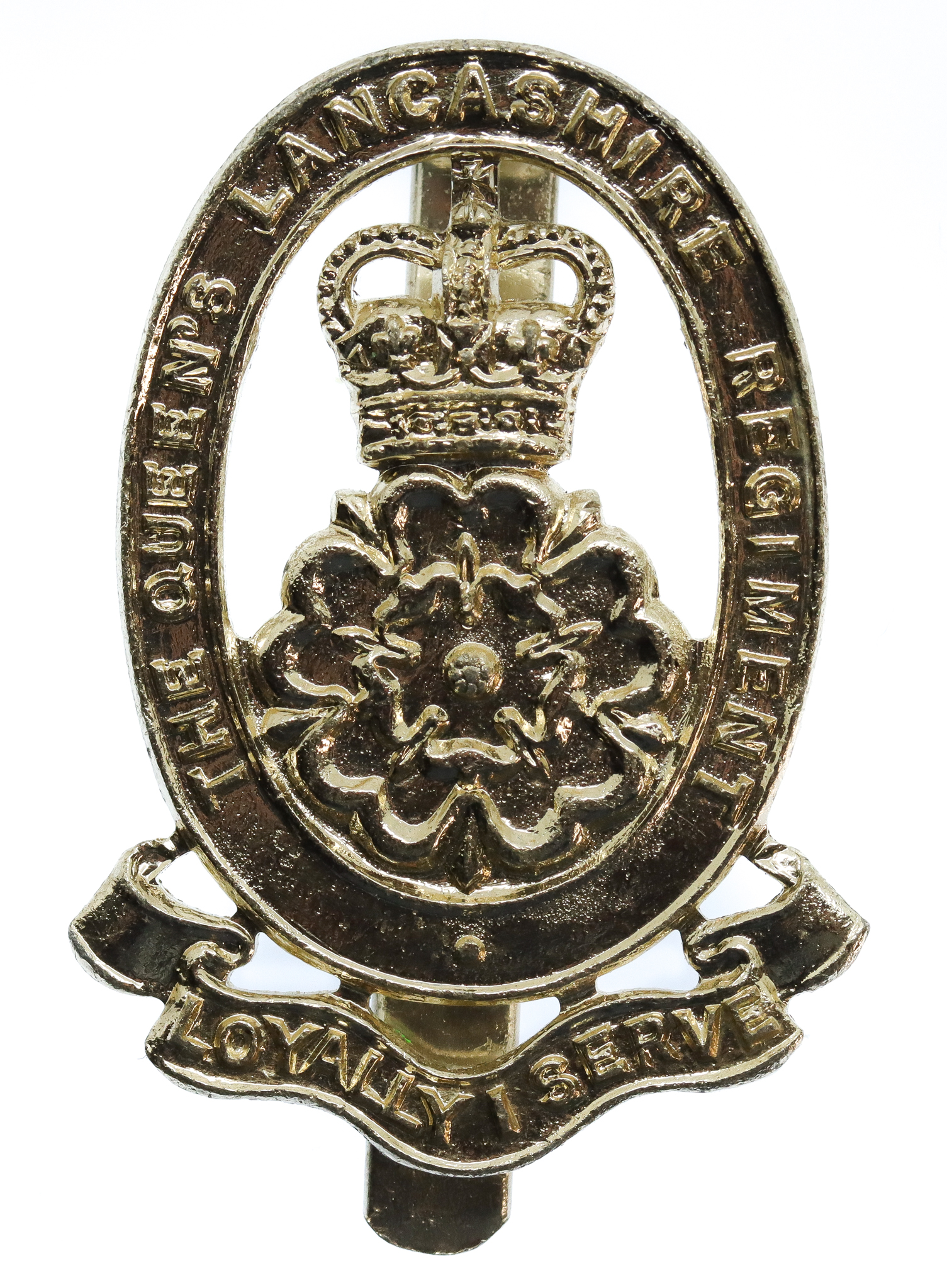 Queen's Lancashire Regiment Anodised (Staybrite) Cap Badge 