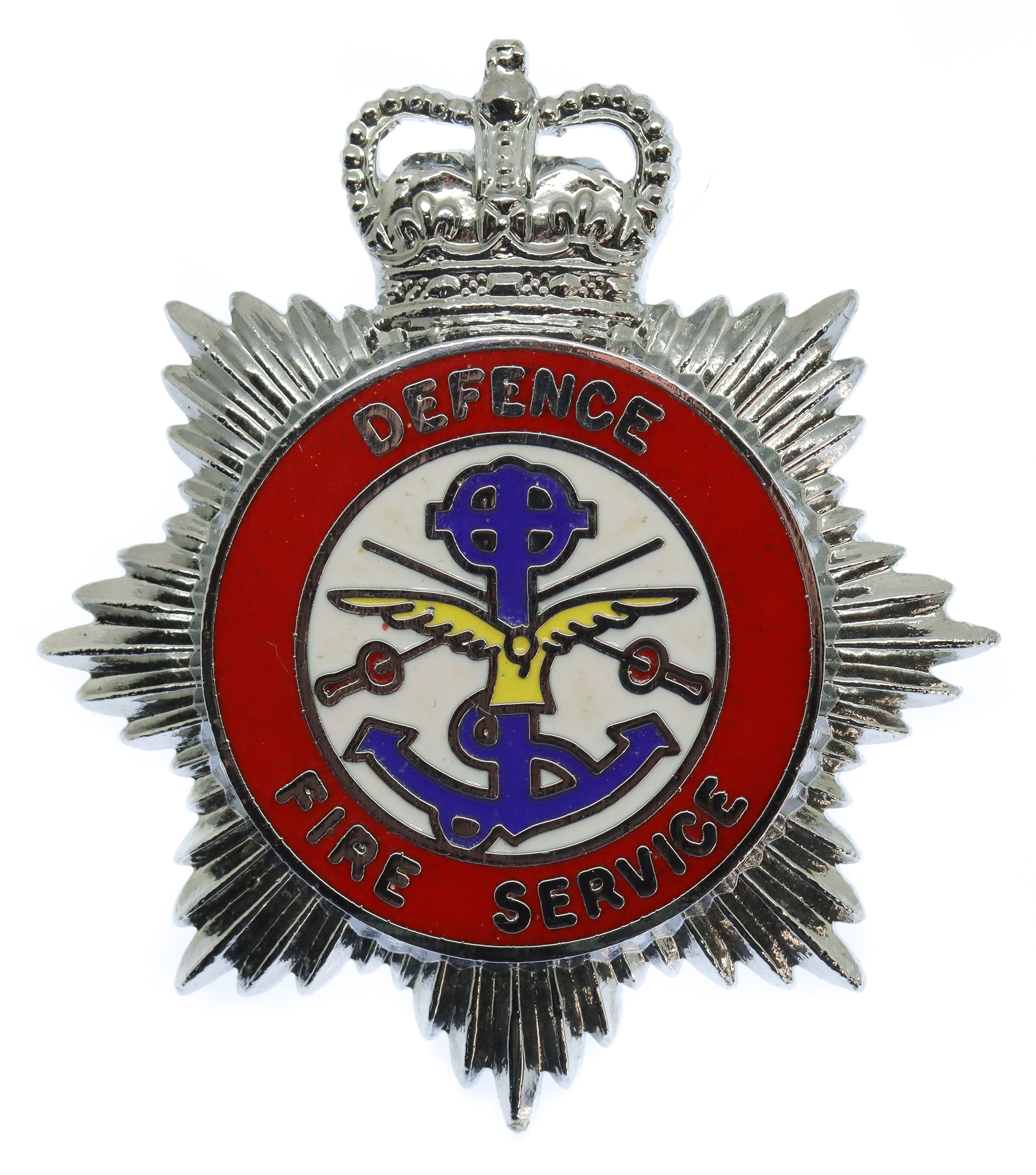 Defence Fire Service Cap Badge - Queen's Crown