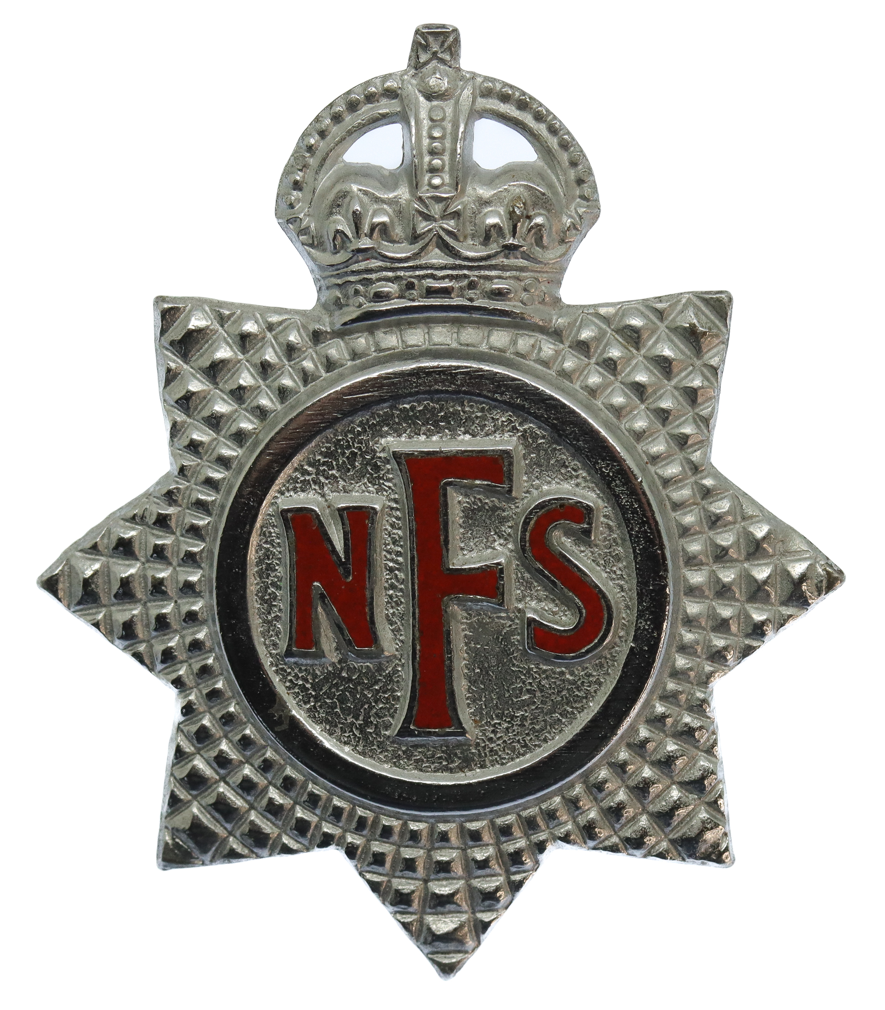National Fire Service (N.F.S.) Cap Badge - King's Crown