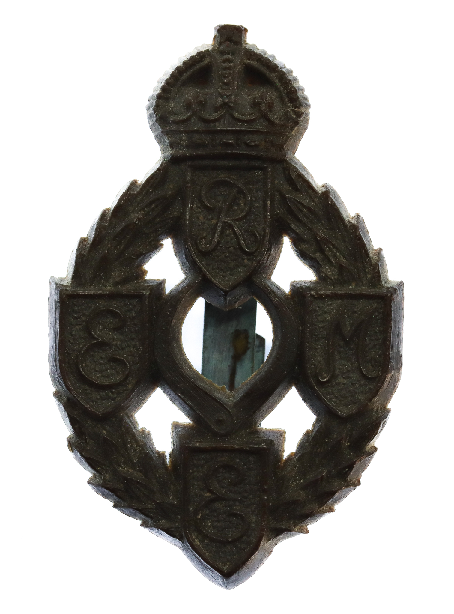 Royal Electrical & Mechanical Engineers (R.E.M.E.) WW2 Plastic Economy Cap Badge