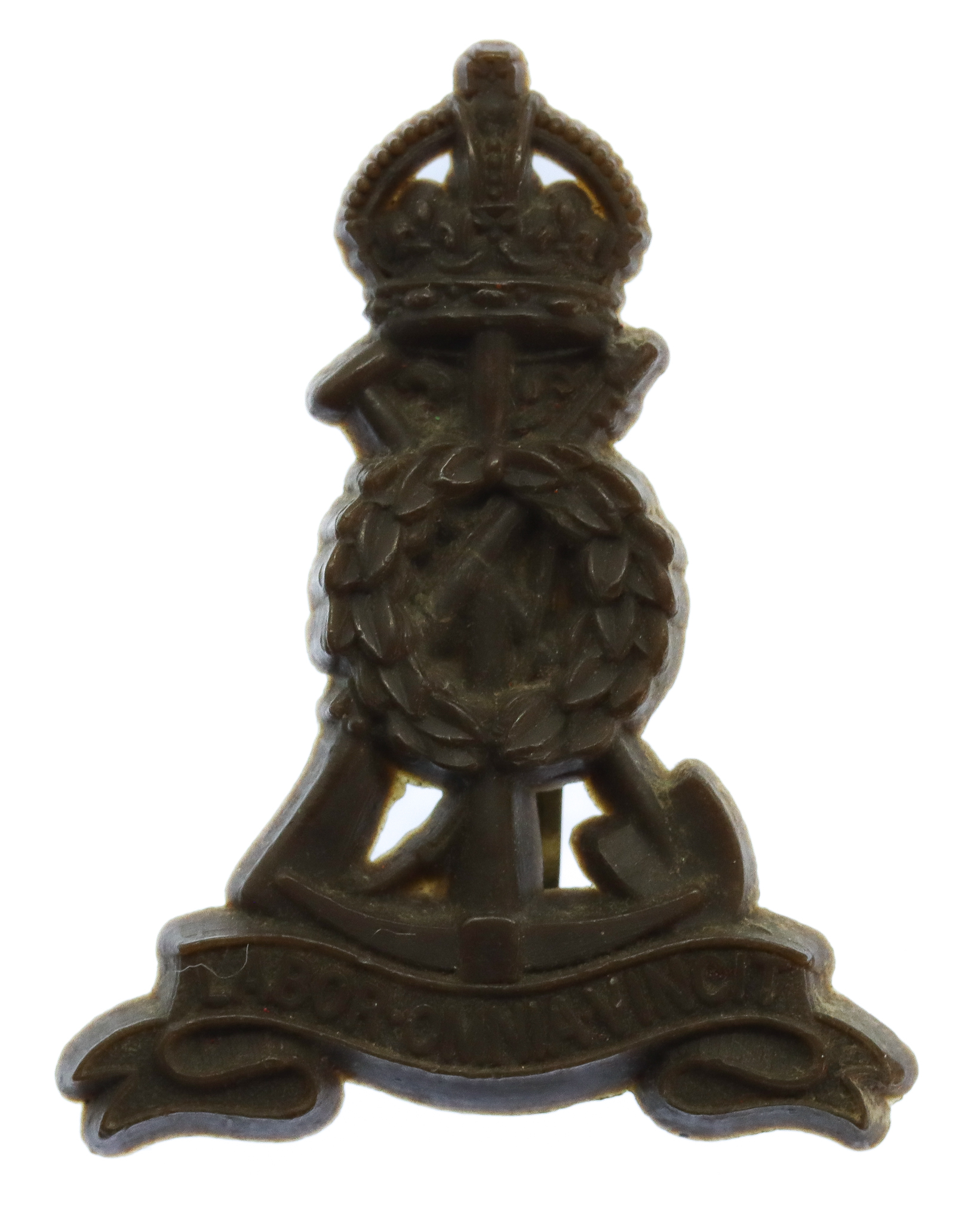 Pioneer Corps WW2 Plastic Economy Cap Badge