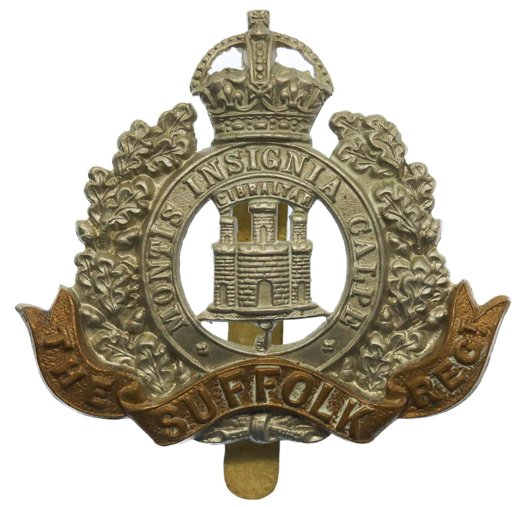 Suffolk Regiment Cap Badge - King's Crown