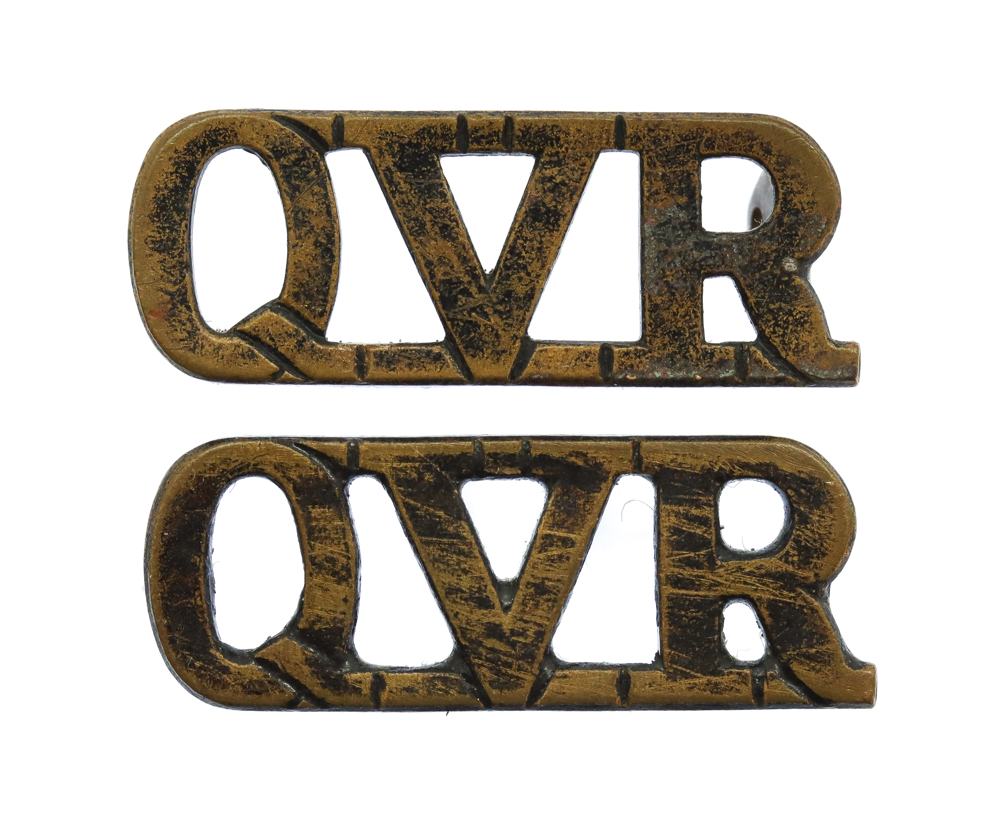 Pair of 9th County of London Bn. (Queen Victoria Rifles) Shoulder Titles