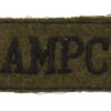 Auxiliary Military Pioneer Corps (A.M.P.C.) WW2 Cloth Slip On Shoulder Title