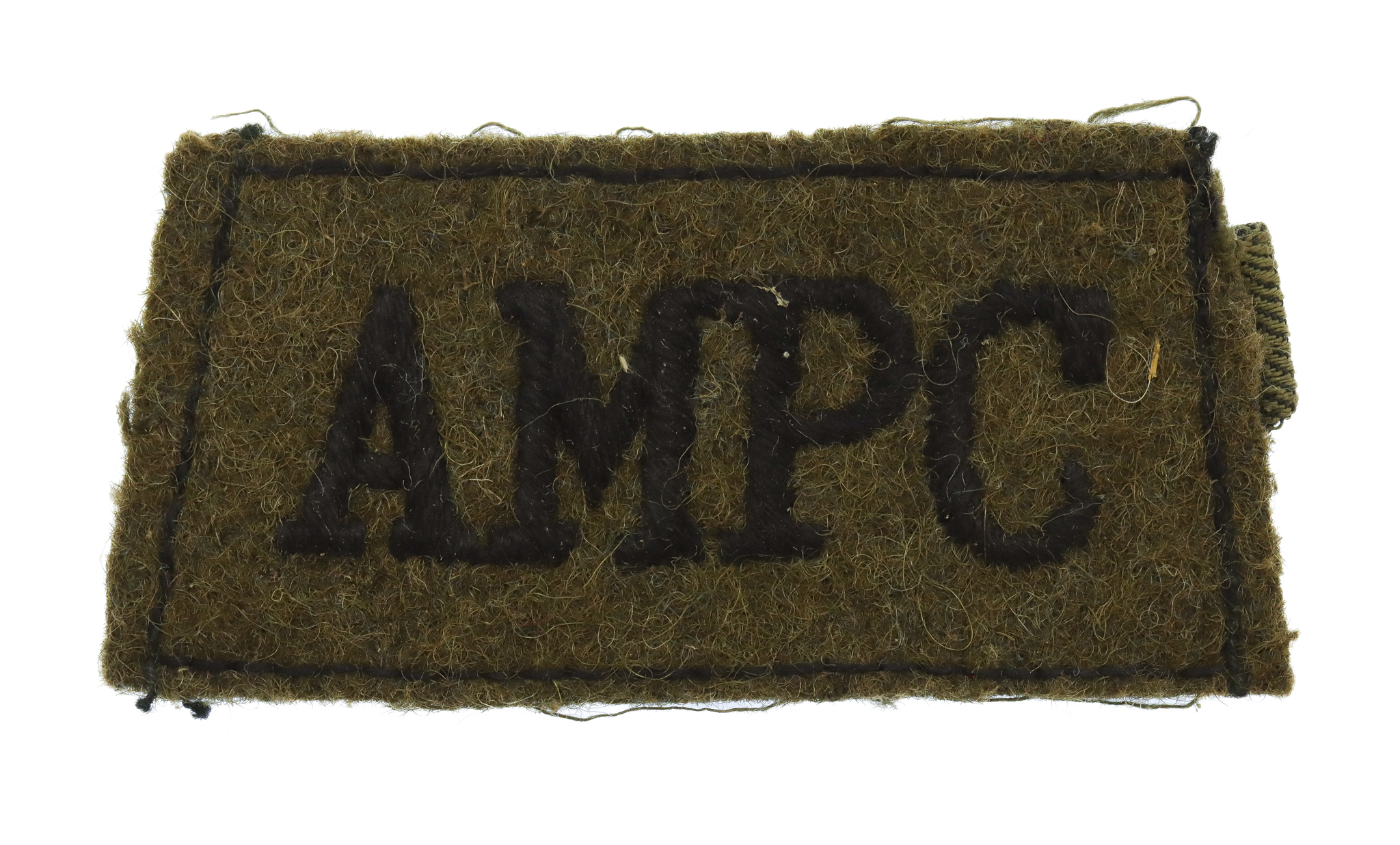 Auxiliary Military Pioneer Corps (A.M.P.C.) WW2 Cloth Slip On Shoulder Title