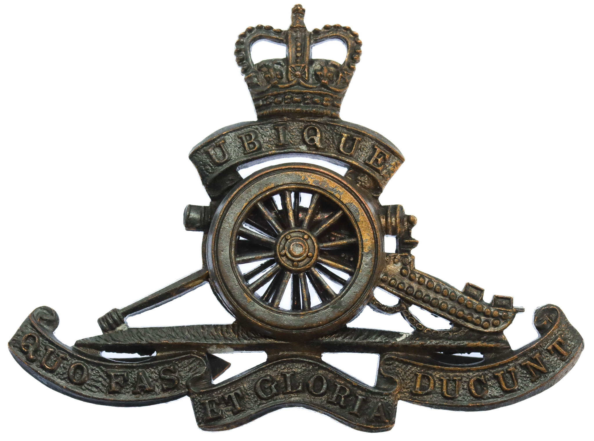 Royal Artillery Officer's Service Dress Cap Badge - Queen's Crown