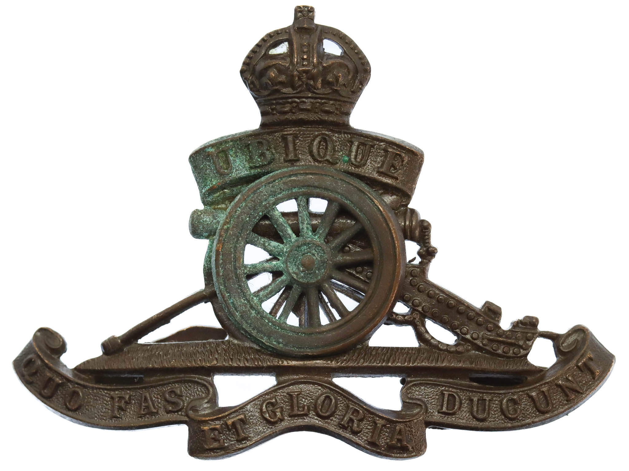 Royal Artillery Officer's Service Dress Cap Badge - King's Crown