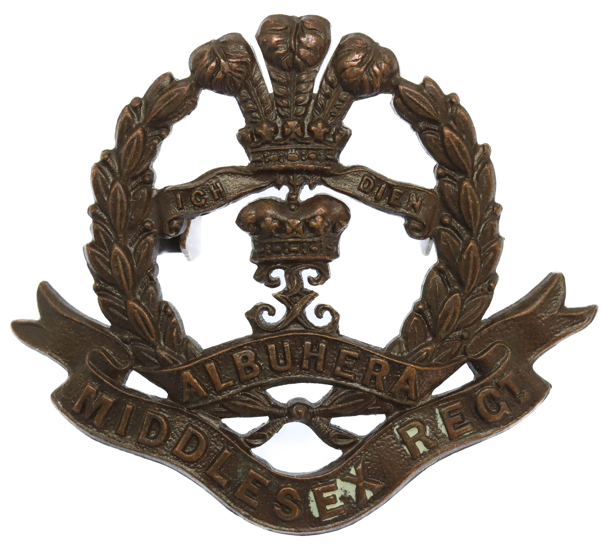 Middlesex Regiment Officer's Service Dress Cap Badge
