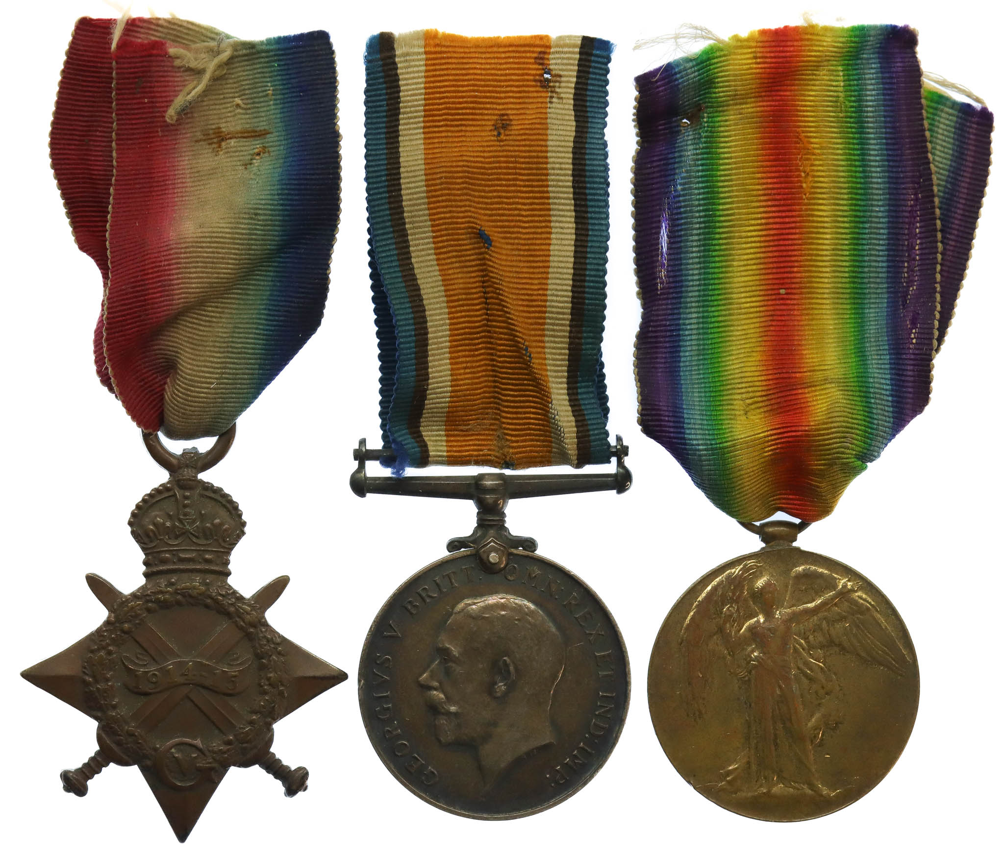 WW1 1914-15 Star Medal Trio - Pte. T.W. Benson, Royal Dublin Fusiliers