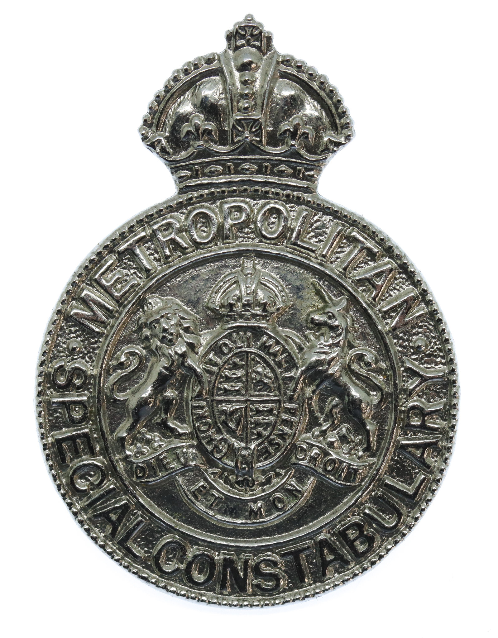 Metropolitan Special Constabulary Chrome Cap Badge - King's Crown