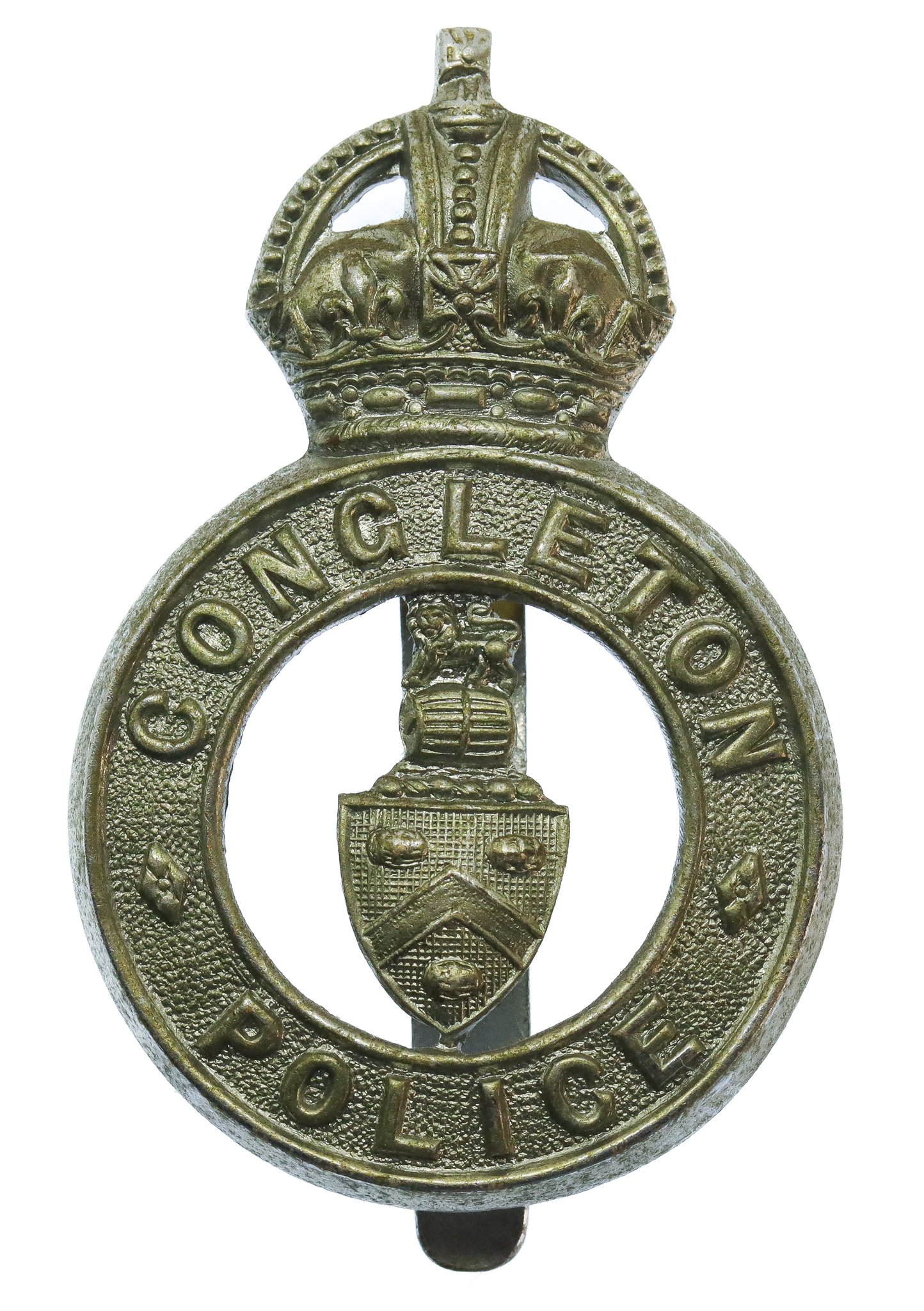 Congleton Borough Police Cap Badge - King's Crown